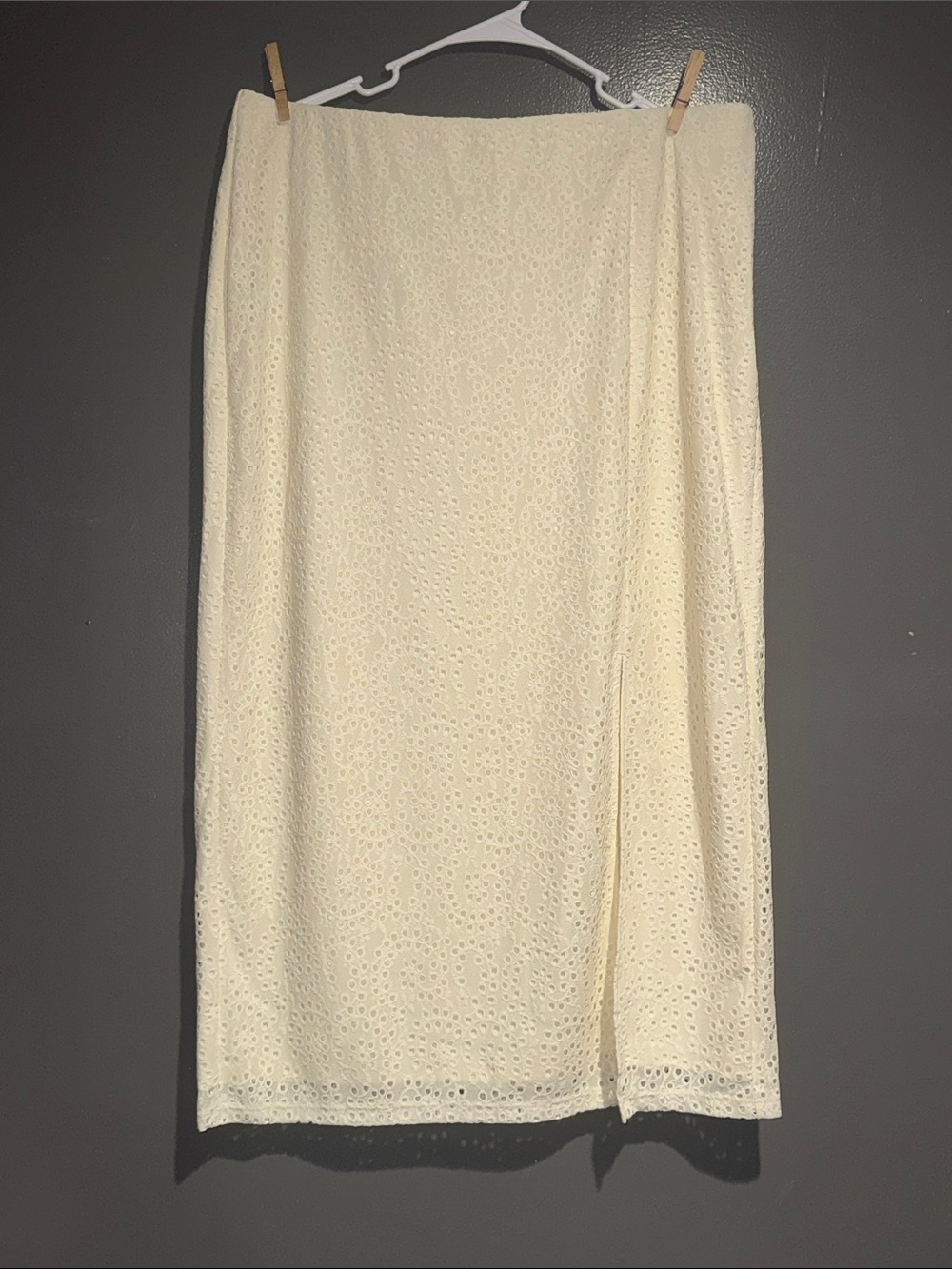 a new day White Eyelet Pencil Skirt with Side Slit